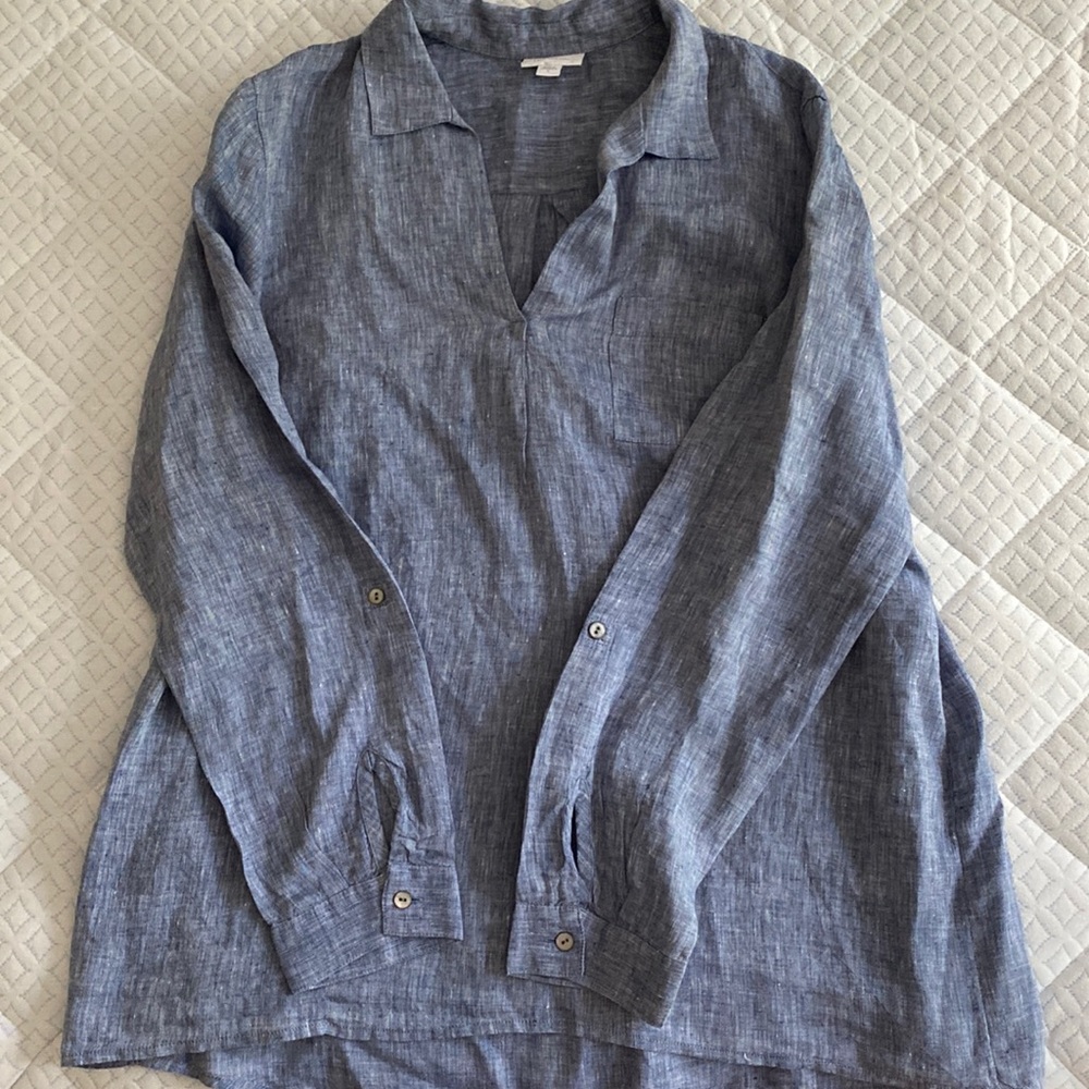 J. Jill chambray linen tunic blouse